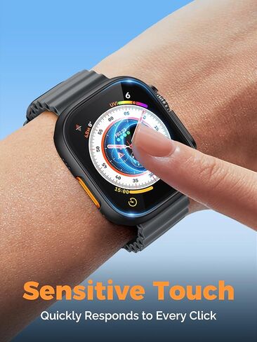 Misxi 3-Pack Hard Ultra-HD Transparent Tempered Glass Screen Protector with Auto Alignment Tool Kit for Apple Watch Ultra 3 (2025) / Ultra 2 / Ultra 49mm, Hassle-free Installation Screen Protection in Kuwait