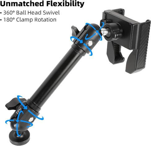 7.3" Aluminum Alloy Arm Phone Mount Holder for Ford Bronco 2021 2022 2023 2024 2025 2/4 Door, Fits 4.7-7.2" Smartphones, Easy Installation, Dual 1" Ball 360° Rotation in Kuwait