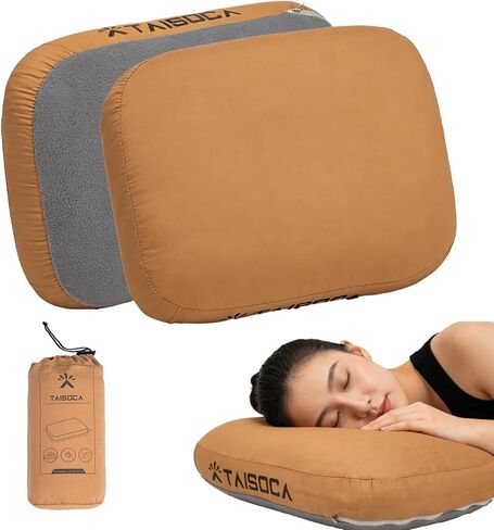 Camping Pillow Memory Foam Pillow, Portable Backpacking Pillow for Travel, Lightweight Compact Pillow with Washable Cover for Camping, Hiking, Backpacking (L) in Kuwait