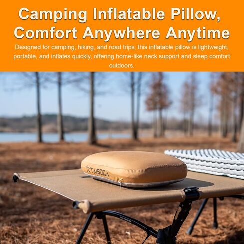 Camping Pillow Memory Foam Pillow, Portable Backpacking Pillow for Travel, Lightweight Compact Pillow with Washable Cover for Camping, Hiking, Backpacking (L) in Kuwait