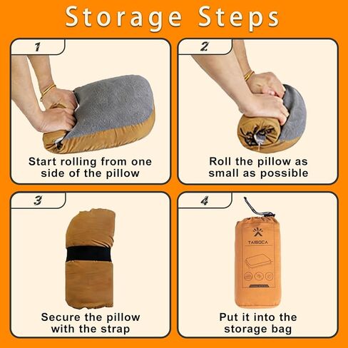 Camping Pillow Memory Foam Pillow, Portable Backpacking Pillow for Travel, Lightweight Compact Pillow with Washable Cover for Camping, Hiking, Backpacking (L) in Kuwait