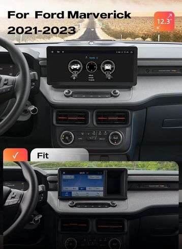 ستيريو سيارة داسايتا 12.3 بوصة لسيارة Ford Maverick 2021 2022 2023، Android 13، وحدة رأسية تعمل باللمس 2K مع CarPlay اللاسلكي وAndroid Auto، ذاكرة وصول عشوائي 6 جيجابايت وذاكرة قراءة فقط 64 جيجابايت، 4G LTE و5G WiFi، التوصيل والتشغيل in Kuwait