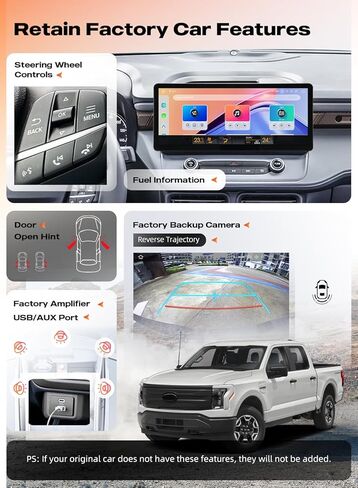 ستيريو سيارة داسايتا 12.3 بوصة لسيارة Ford Maverick 2021 2022 2023، Android 13، وحدة رأسية تعمل باللمس 2K مع CarPlay اللاسلكي وAndroid Auto، ذاكرة وصول عشوائي 6 جيجابايت وذاكرة قراءة فقط 64 جيجابايت، 4G LTE و5G WiFi، التوصيل والتشغيل in Kuwait
