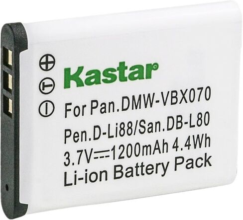 بطارية Kastar DB-L80 بديلة لكاميرا Sanyo Xacti ICR-XRS120MF، VPC-CA100، VPC-CA100EXBK، VPC-CA100EXP، VPC-CA100EXYL، VPC-CA102، VPC-CA102YL، VPC-CG10، VPC-CG10BK، VPC-CG10EXBK-B in Kuwait