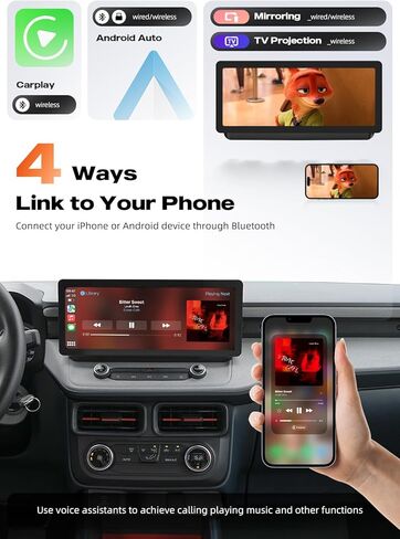ستيريو سيارة داسايتا 12.3 بوصة لسيارة Ford Maverick 2021 2022 2023، Android 13، وحدة رأسية تعمل باللمس 2K مع CarPlay اللاسلكي وAndroid Auto، ذاكرة وصول عشوائي 6 جيجابايت وذاكرة قراءة فقط 64 جيجابايت، 4G LTE و5G WiFi، التوصيل والتشغيل in Kuwait