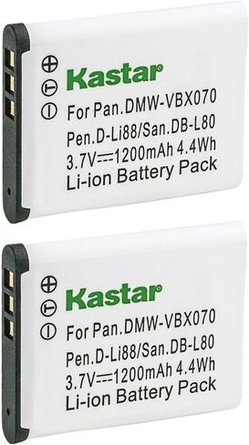 بطارية Kastar DB-L80 بديلة لكاميرا Sanyo Xacti ICR-XRS120MF، VPC-CA100، VPC-CA100EXBK، VPC-CA100EXP، VPC-CA100EXYL، VPC-CA102، VPC-CA102YL، VPC-CG10، VPC-CG10BK، VPC-CG10EXBK-B in Kuwait