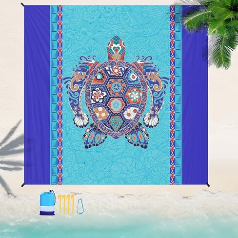 Beach Blanket 78''×81'' Suits 1-5 Adults Waterproof Sandproof Oversized Lightweight Waterproof Durable Blanket Large Picnic Mat for Beach Travel Camping Picnic Hiking in Kuwait