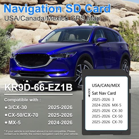 2025-2026 Latest Navigation SD Card - KR9D66EZ1B, Compatible with Mazda 2025 2026 CX-50/3/CX-30/CX-70, 2024-2026 MX-5, Mazda SD Navigation Card for USA Canada Mexico Offline Maps in Kuwait