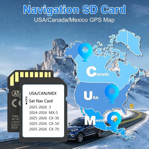 2025-2026 Latest Navigation SD Card - KR9D66EZ1B, Compatible with Mazda 2025 2026 CX-50/3/CX-30/CX-70, 2024-2026 MX-5, Mazda SD Navigation Card for USA Canada Mexico Offline Maps in Kuwait