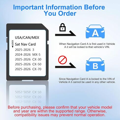 2025-2026 Latest Navigation SD Card - KR9D66EZ1B, Compatible with Mazda 2025 2026 CX-50/3/CX-30/CX-70, 2024-2026 MX-5, Mazda SD Navigation Card for USA Canada Mexico Offline Maps in Kuwait