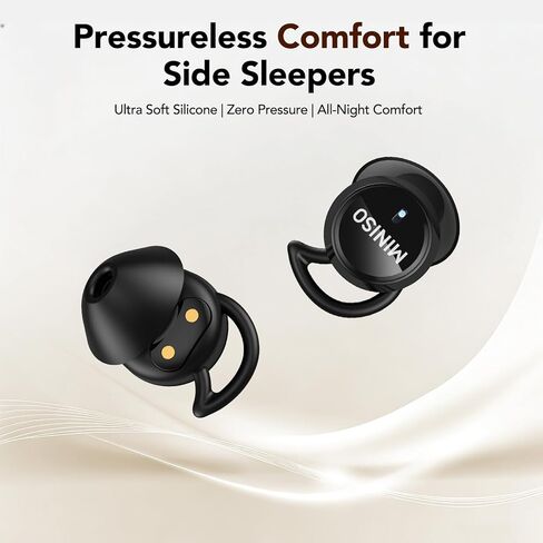 سماعات أذن للنوم من MINISO MS217، سماعات أذن للترجمة 4-1 مع 165 لغة و8 أوضاع، خاصية إلغاء الضوضاء السلبية للنوم الجانبي، ناعمة ومريحة، بلوتوث لاسلكي ثابت 6.0 للنوم والعمل والتعلم in Kuwait