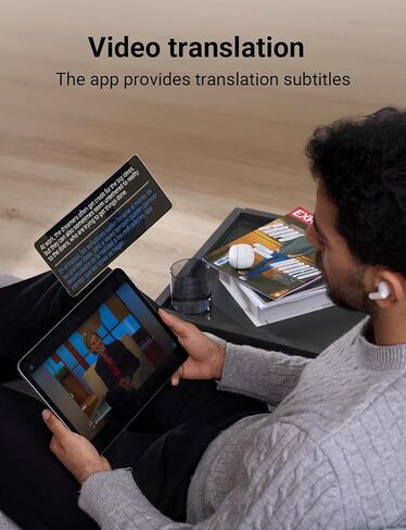 سماعات أذن Polypal P1 AI للترجمة في الوقت الحقيقي، 138 لغة، سماعات أذن مترجمة 7 في 1، Audiofonos Traductores Inglés Español، مترجم الكلام والفيديو بلوتوث للأعمال، قلم تنظيف سماعات الأذن in Kuwait