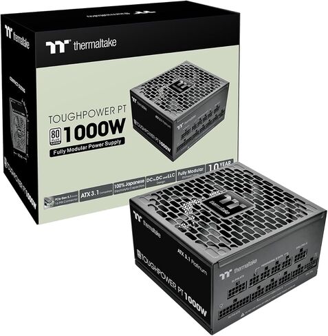 ثيرمالتاكي تاف باور بي تي 1000 وات؛ ايه تي اكس 3.1؛ PCIe 5.1 أصلي 12 فولت - 2 × 6؛ الكابلات المسطحة المحفورة؛ موصلات H++ ثنائية اللون؛ مكثفات يابانية 100%؛ مروحة 135 ملم؛ 80 بلس بلاتينيوم؛ أسود؛ PS-TPP-1000FNFAPU-1 in Kuwait