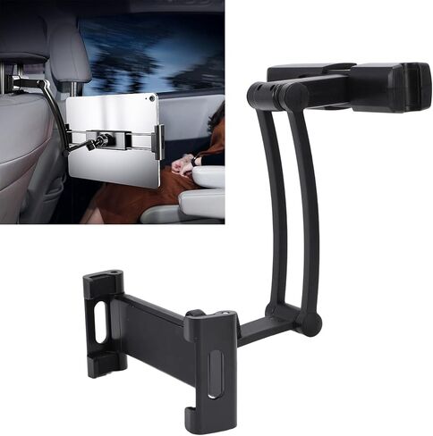 Car Headrest Tablet Holder, Adjustable Extendable Arm 360 Rotation Ball Head for 4.7 to 13.6 Inch Devices, with Strong Clamp for Thick Cases Fits 14 to 16.5cm Headrest Poles in Kuwait