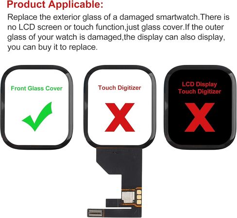 [قطعة واحدة] استبدال عدسة زجاجية أمامية LED جديدة + OCA متوافق مع Apple Watch Series 10 42 مم مع طقم إصلاح مطور - لا توجد شاشة LCD ومحول رقمي يعمل باللمس in Kuwait