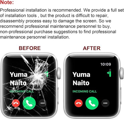 [قطعة واحدة] استبدال عدسة زجاجية أمامية LED جديدة + OCA متوافق مع Apple Watch Series 10 42 مم مع طقم إصلاح مطور - لا توجد شاشة LCD ومحول رقمي يعمل باللمس in Kuwait