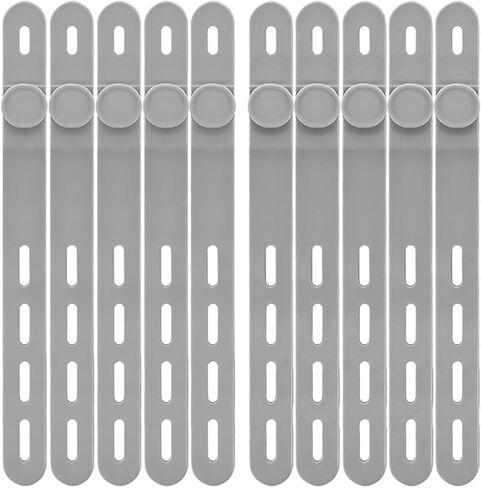 10PCS Reusable Silicone Cable Ties with Adjustable Locking Buckles Washable High Elasticity Cord Management Straps for Office School Organization Grey in Kuwait