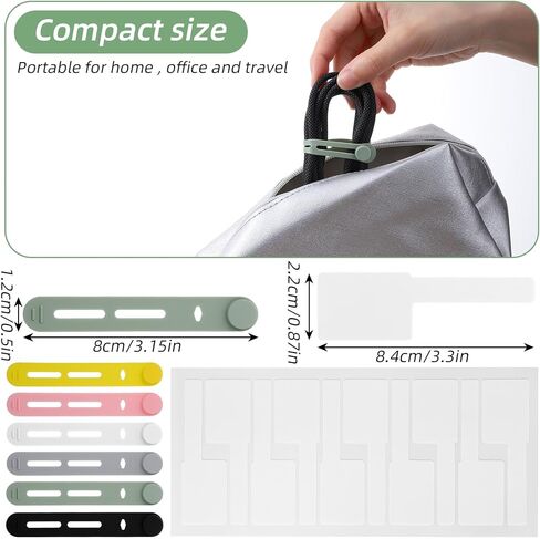 90 Pcs Nylon Cable Labels and Cord Ties Set - 30 Colorful Data Cable Organizer + 60 Identification Wire Labels, Cord Management for Home Office Travel Desk Electronics (Multicolor) in Kuwait