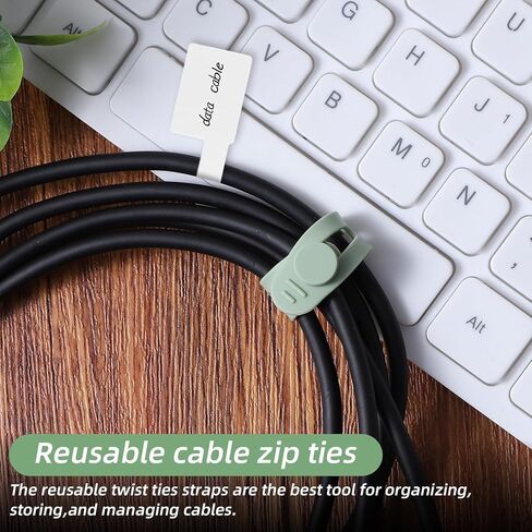 90 Pcs Nylon Cable Labels and Cord Ties Set - 30 Colorful Data Cable Organizer + 60 Identification Wire Labels, Cord Management for Home Office Travel Desk Electronics (Multicolor) in Kuwait