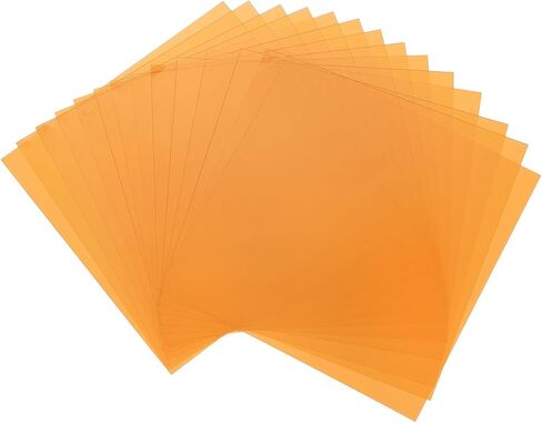 MECCANIXITY 14 Pcs Colored Plastic Sheets, Transparent Amber Film Color Correction Gel Light Filter Waterproof 3.9 x 3.9 Sheet for DIY Crafts, LED Lighting, Photo (Orange) in Kuwait