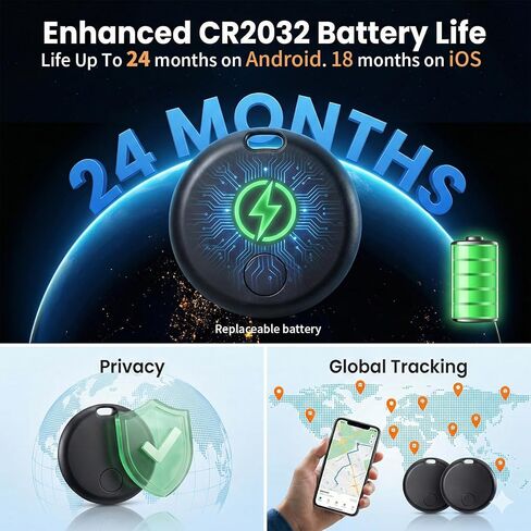 علامات التتبع الذكية لعلامات Air Track، ومكتشف مفاتيح بلوتوث لـ Apple Find My (iOS) وGoogle Find Hub (Android)، ومتتبع محمي للخصوصية للمفتاح/المحفظة/الأمتعة/الحقائب/المركبة/الحيوانات الأليفة - أسود (4 عبوات) in Kuwait