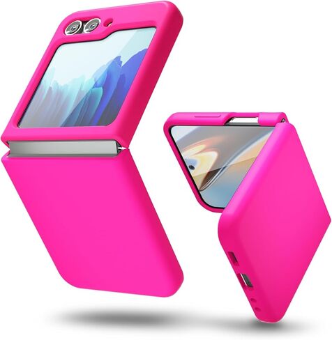 oakxco for Samsung Galaxy Z Flip 4 Phone Case Liquid Silicone Grip, Cute Thin Slim Soft Rubber TPU Plain Smooth Gel Cover for Women Girl Aesthetic Design, Matte Solid Protective & Shockproof, Black in Kuwait