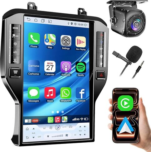 راديو سيارة 4G+64G ثماني النواة لسيارة Ford Focus 2012-2018، ستيريو سيارة بشاشة لمس IPS مقاس 10.4 بوصة مع Carplay لاسلكي/Android Auto، GPS، WiFi، بلوتوث، دعم الكاميرا الاحتياطية، SWC، DSP، Android 13 in Kuwait