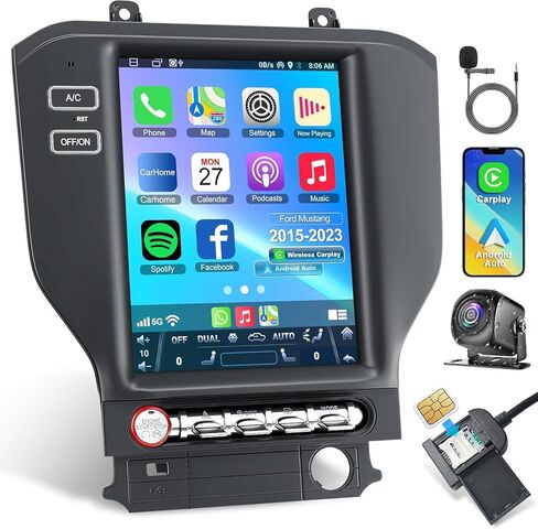 4G+64G 8-core Car Radio for Ford Focus 2012-2018, 10.4 Inch IPS Touch Screen Car Stereo with Wireless Carplay/Android Auto,GPS, WiFi, Bluetooth, Support Backup Camera, SWC, DSP, Android 13 in Saudi Arabia