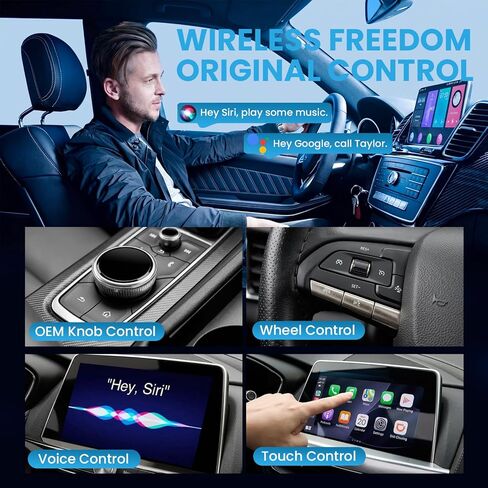 Nexustratix Wireless CarPlay Adapter for iPhone & Android, Fast & Auto & Stable Connect for WiFi + Bluetooth, Plug and Play, Mini 2026 Upgraded with 3.0 USB in Kuwait
