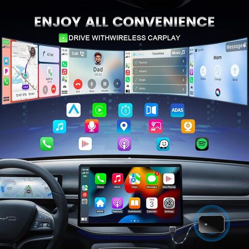 Wireless CarPlay Adapter with Woven Cable USB - Transform Your USB CarPlay to Wireless in Kuwait