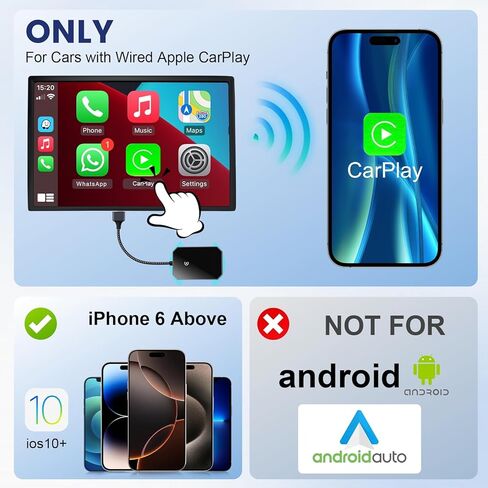 Wireless CarPlay Adapter with Woven Cable USB - Transform Your USB CarPlay to Wireless in Kuwait
