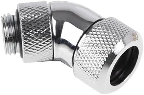 Alphacool 17406 Eiszapfen 13mm HardTube Compression Fitting 45° rotatable G1/4 - knurled - Chrome Water Cooling Fittings in Kuwait