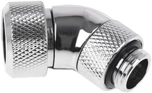Alphacool 17406 Eiszapfen 13mm HardTube Compression Fitting 45° rotatable G1/4 - knurled - Chrome Water Cooling Fittings in Kuwait