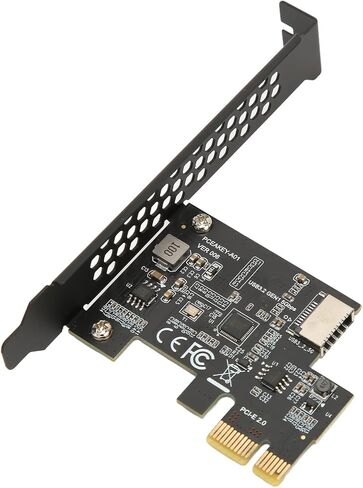 Ciciglow بطاقة توسيع PCIE عالية السرعة إلى USB 3.2، التوصيل والتشغيل الأسود لسطح المكتب الأمامي من النوع C، قطعة واحدة متضمنة (PCIE X1 إلى USB3.2) in Kuwait