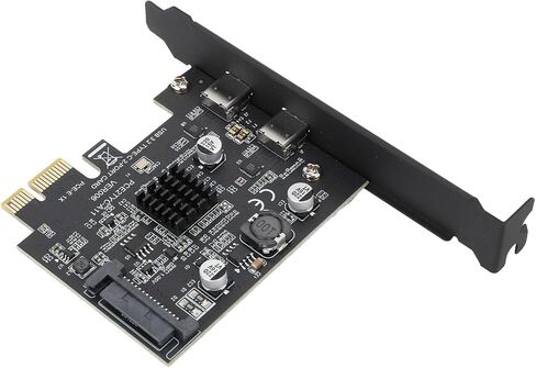 Focket USB 3.2 PCI Express Expansion Card, 10Gbps ASMedia ASM3142 Chip Dual Type C Controller Card, PCI Express Expansion with Dual Port Type C for Desktop PC in Kuwait