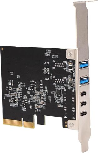 5 منافذ PCIE إلى USB 3.0 وبطاقة توسيع من النوع C، بطاقة PCI Express بسرعة 10 جيجابت في الثانية لأجهزة الكمبيوتر المكتبية، 2X USBA و3X منافذ USBC، شريحة ASM2142، لا تتطلب طاقة خارجية in Kuwait