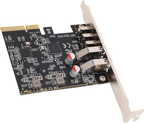 5 منافذ PCIE إلى USB 3.0 وبطاقة توسيع من النوع C، بطاقة PCI Express بسرعة 10 جيجابت في الثانية لأجهزة الكمبيوتر المكتبية، 2X USBA و3X منافذ USBC، شريحة ASM2142، لا تتطلب طاقة خارجية in Kuwait