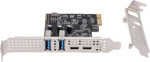 بطاقة توسيع Zunate PCIe إلى USB 3.2 Gen 1 لأجهزة الكمبيوتر المكتبية، عرض النطاق الترددي 5 جيجابت في الثانية، 2 منافذ USB من النوع C ونوع A، تدعم نظام التشغيل X، سهلة التركيب مع ملف تعريف منخفض in Kuwait