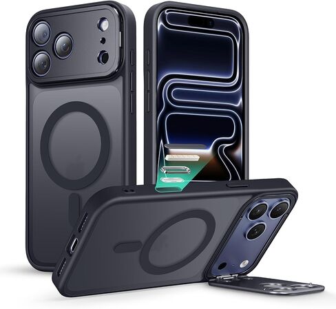 for iPhone 17 Pro Max Case with Stand, Compatible with MagSafe,[Military-Grade Protection][Camera Control Button]Slim Transparent Shockproof Protective Phone Case for iPhone 17 Pro Max,Clear in Saudi Arabia