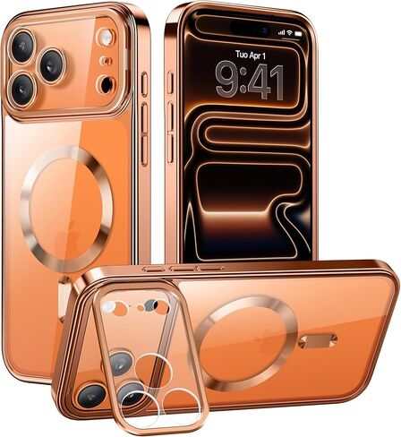for iPhone 17 Pro Max Case with Stand, Compatible with MagSafe,[Military-Grade Protection][Camera Control Button]Slim Transparent Shockproof Protective Phone Case for iPhone 17 Pro Max,Clear in Saudi Arabia