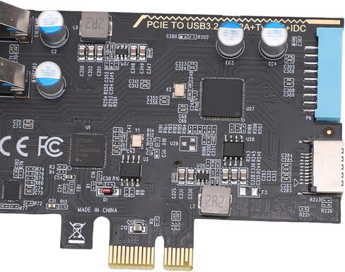 بطاقة Diyeeni PCIe إلى USB 3.2 Gen 1، عرض النطاق الترددي 10 جيجابت في الثانية 4 منافذ USB C PCIe محول توسيع مع 2 * منافذ من النوع C و * من النوع A، للكمبيوتر المكتبي الذي يفوز بنظام OS X in Kuwait