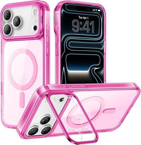 for iPhone 17 Pro Max Case with Stand, Compatible with MagSafe,[Military-Grade Protection][Camera Control Button]Slim Transparent Shockproof Protective Phone Case for iPhone 17 Pro Max,Clear in Saudi Arabia