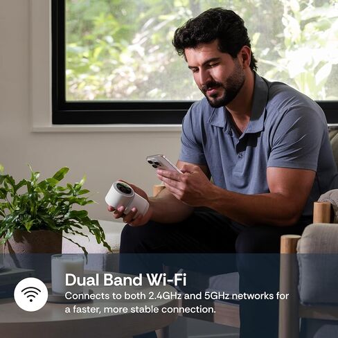 Luna 2K Indoor Cameras for Home Security and Window Camera, Smart AI Descriptive Motion Alert, Color Night Vision, Stick-On Glass-Mount Wired, Easy & Quick Install in Kuwait