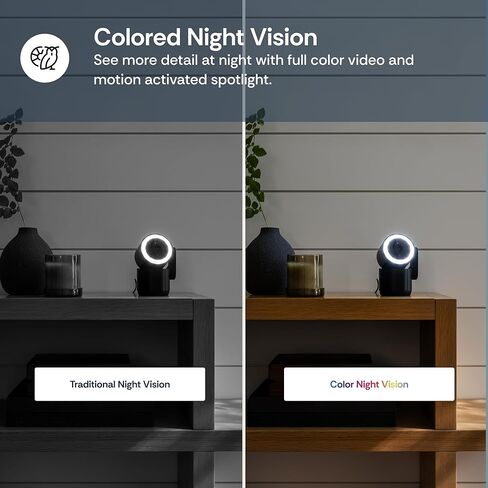 Luna 2K Indoor Cameras for Home Security and Window Camera, Smart AI Descriptive Motion Alert, Color Night Vision, Stick-On Glass-Mount Wired, Easy & Quick Install in Kuwait