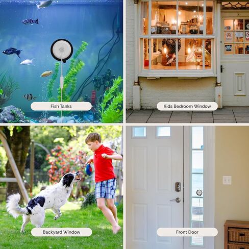 Luna 2K Indoor Cameras for Home Security and Window Camera, Smart AI Descriptive Motion Alert, Color Night Vision, Stick-On Glass-Mount Wired, Easy & Quick Install in Kuwait