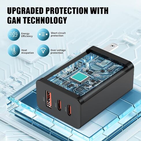 2 حزمة شاحن حائط USB C بقدرة 65 وات، 3 منافذ 100 وات نوع C فائقة السرعة مع كابل USB C بطول 6/6/10/10 قدم لهاتف Samsung Galaxy S26 Ultra S26+/S25/S24/S23Ultra/S22/Android iPhone 17/16/15 in Kuwait