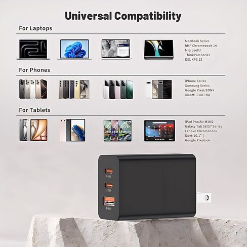 2 حزمة شاحن حائط USB C بقدرة 65 وات، 3 منافذ 100 وات نوع C فائقة السرعة مع كابل USB C بطول 6/6/10/10 قدم لهاتف Samsung Galaxy S26 Ultra S26+/S25/S24/S23Ultra/S22/Android iPhone 17/16/15 in Kuwait