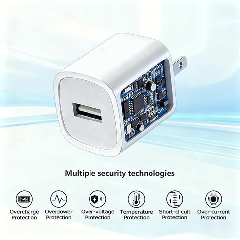 كتلة شاحن iPhone 5 وات لهاتف iPhone SE/11/X/XR/XS/8/7/6/5، ومحول طاقة USB-A مكعب قابس للسفر لساعة Apple AirPods LG Moto Kindle باللون الأبيض، عبوة واحدة in Kuwait