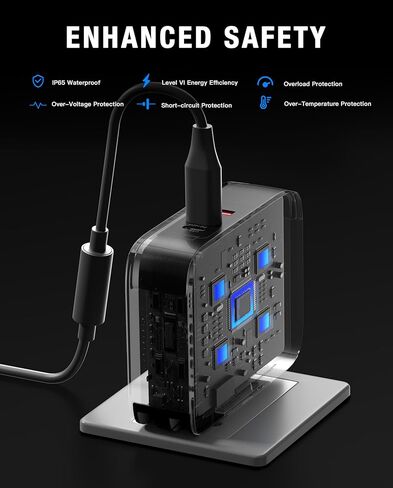محطة شحن سريعة Starlink Mini بقدرة 178 وات، محول طاقة USB-C قابل للطي بثلاثة منافذ لـ Starlink Mini مع محول من النوع C مقاس 7.8 بوصة وكابل طاقة تيار مستمر بطول 6.5 قدم in Kuwait