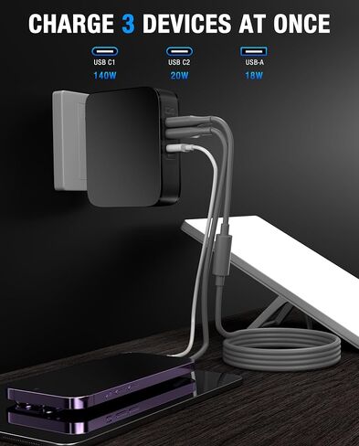 محطة شحن سريعة Starlink Mini بقدرة 178 وات، محول طاقة USB-C قابل للطي بثلاثة منافذ لـ Starlink Mini مع محول من النوع C مقاس 7.8 بوصة وكابل طاقة تيار مستمر بطول 6.5 قدم in Kuwait